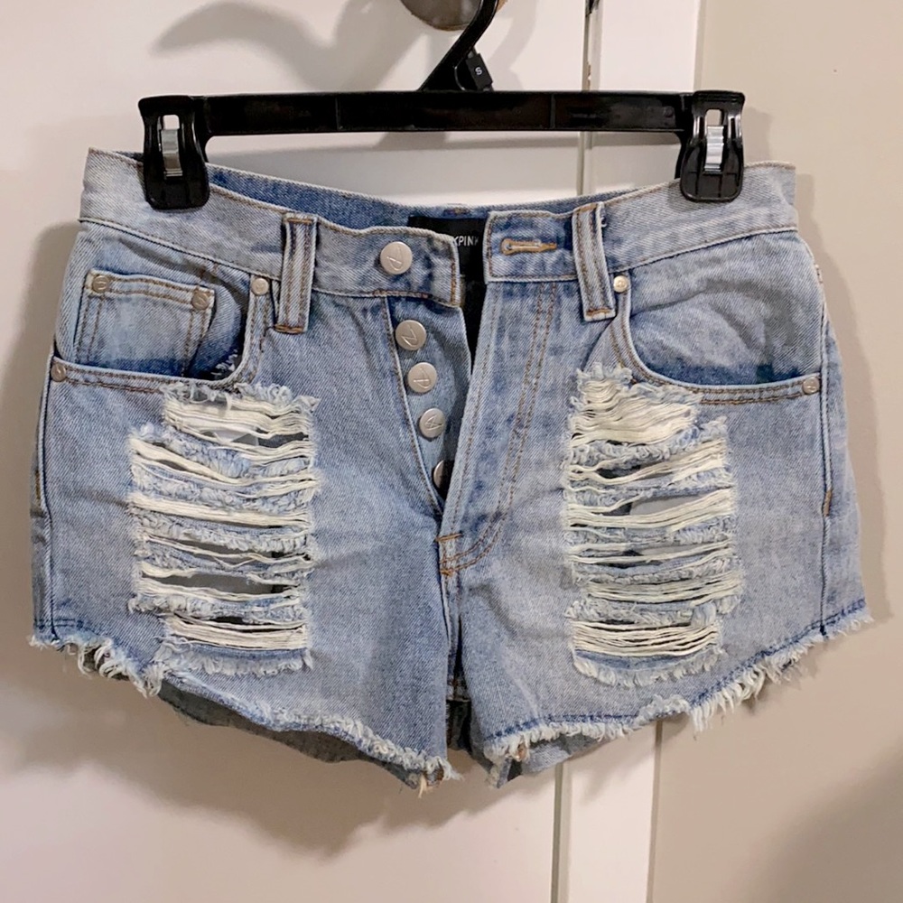 Mink Pink Ripped Denim Shorts